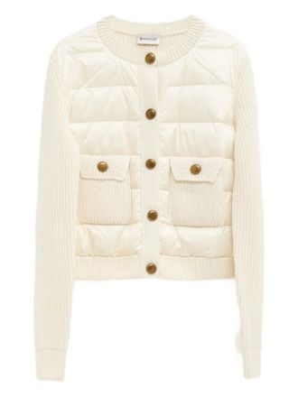 Moncler quilted knit cardigan - White