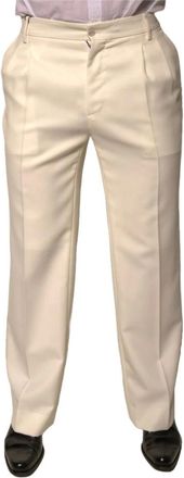 Dolce & Gabbana Straight Trousers, male, White, Size: M Straight Dress Pants