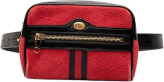 Gucci Pre-owned Belt Bags, female, Red, Size: ONE SIZE Pre-owned Vintage Suede Belt Bag
