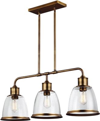 Netlighting Hobson 3 Light Ceiling Island Chandelier Pendant Bar Light Brass E27