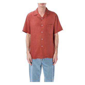 Portuguese Flannel Short Sleeve Shirts, male, Orange, Size: S Dogtown Tencel Shirt