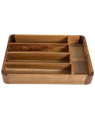 Lipper Acacia Cutlery Tray With Rounded Corners