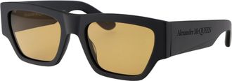 Alexander McQueen Mens Sunglasses Am0393s Grey-Grey-Yellow Acetate Grey/grey/yellow