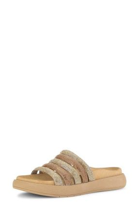 Gabor Strappy Slide Sandal in Gold at Nordstrom, Size 10.5-11Us