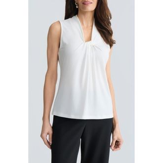 Kasper Knot Front Jersey Top in Vanilla Ice at Nordstrom, Size X-Large