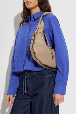 Moschino Leather Shoulder Bag, Womens, Beige