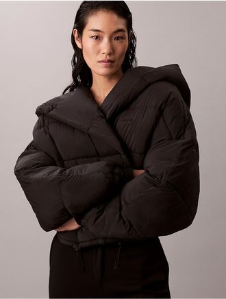 Calvin Klein Calvin Klein Womens Wrap Puffer Jacket - Black - XL