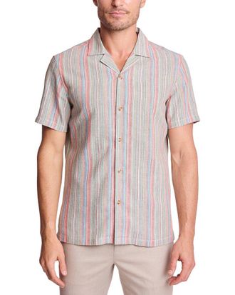 Paisley & Gray Camp Collar Linen-Blend Shirt