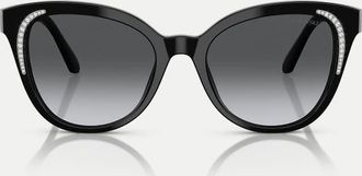 Swarovski Occhiali da sole a farfalla neri con lenti polarizzate grigie-Nero