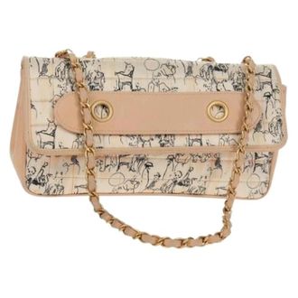 Chanel Pre-owned Vintage Schoudertas - Dames - Vintage Schoudertas - Beige - ONE Size - Leer - Vintage