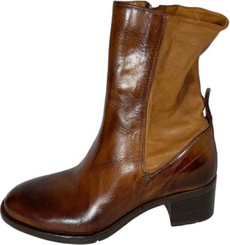 Lemargo Ranch Stijl Leren Laarzen - Dames - Laarzen met Hak - Bruin - 36 EU - Schoenen