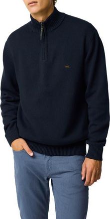 Rodd & Gunn Merrick Bay Quarter Zip Sweater in Sapphire at Nordstrom, Size Xxx-Large