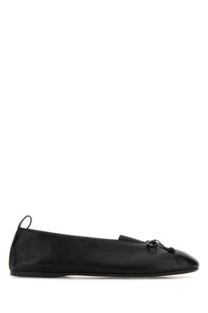 Miu Miu Black Leather Ballet Flats