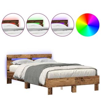 Berkfield Home Engineered Wood Bed Frame Old wood Engineered wood 120 x 190 cm in Brown