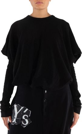 Yohji Yamamoto Black Bag Shaped Round Neck T-Shirt, Brand Size 2 (Small)