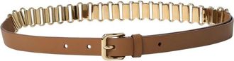 Miu Miu Light Brown Embellished Chain Buckle Belt