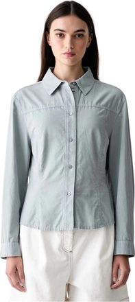 Marc O'Polo Overhemden > Shirts - Dames - Overhemden - Blauw - XS - Katoen - Overhemden