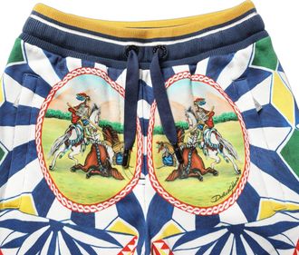 Dolce & Gabbana Womens Siciliano Saretto Joggers Multicolor Cotton
