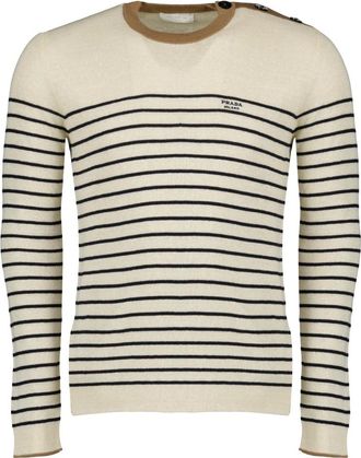 Prada Truien & Vesten, Heren, Beige, S, Ronde hals knitwear