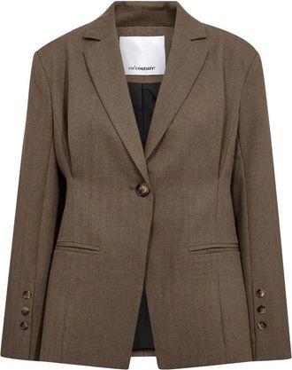 Co'Couture Eva CC Blazer - Dames - Blazers - Bruin - M - Linnen - Jassen