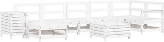 vidaXL vidaXL 9 Piece Garden Sofa Set White Solid Wood Pine