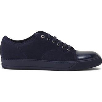 Lanvin Dbb1 Patent Leather And Suede Sneakers in Navy Blue/navy Blue at Nordstrom, Size 11