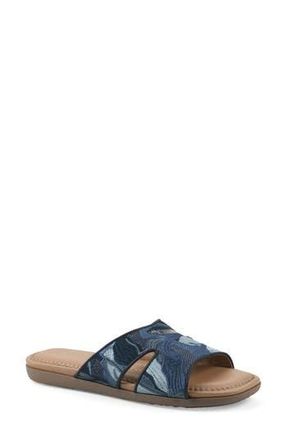 White Mountain Frankly Slide Sandal in Blue/Multi/Raffia at Nordstrom Rack, Size 7.5