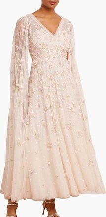 Needle & Thread Dahlia Ditsy Ankle Gown in Cream at Nordstrom, Size 18