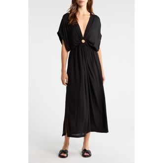 Elan Ring Cover-Up Maxi Dress in Black at Nordstrom, Size X-Small