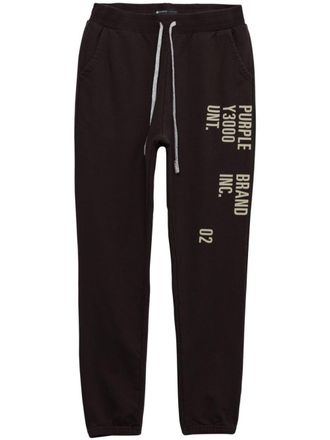 Purple logo-print track pants - men - Cotton - S - Black