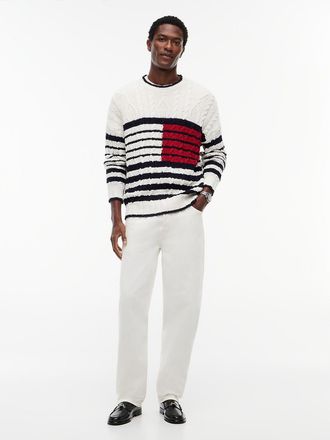 Tommy Hilfiger Mens Garment-Dyed Loose Jean - White - 34W x 32L