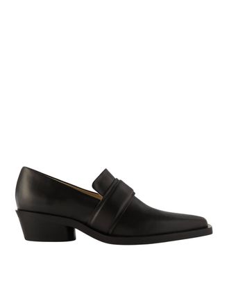 Proenza Schouler Womens Bronco Leather Loafers With Heel Strap In Black