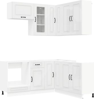 vidaXL Unidad De Cocina Kalmar 8 Uds. Blanco Brillante Vidaxl