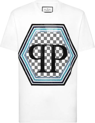 Philipp Plein T-shirt Strass Hexagon - Bianco