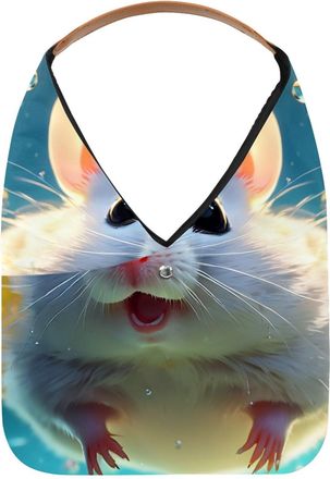 Generic Lovely Hamster Swims Underwater Reusable Lightweight Grocery Bags - Foldable Into Compact Pouch, Washable & Sturdy, Multipurpose for Shopping and Trav