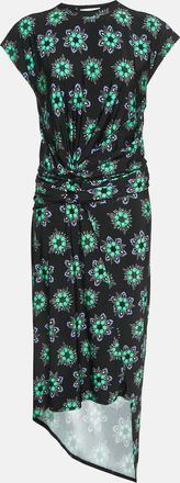 Paco Rabanne Black Floral Print Jersey Skirt And Top Set
