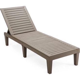 Costway Costway Tumbona De Jard&iacute;n Con Respaldo Ajustable De 5 Posiciones Tumbona De Relax De Pp Silla Reclinable Para Playa Patio Terraza Piscina (marr&oacute;n)