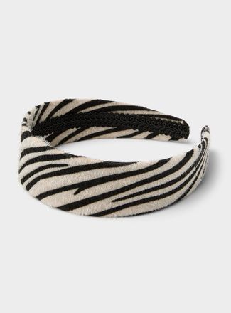 Simons Womens Zebra fuzzy headband