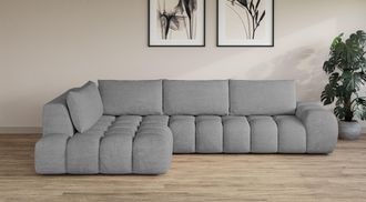 Inosign Ecksofa »AZITA Designsofa, elegant und bequem L-Form, Bubble-Optik« lose Rückenkissen, traumhafte Steppung, Masse B/T/H: 352/210/72 cm