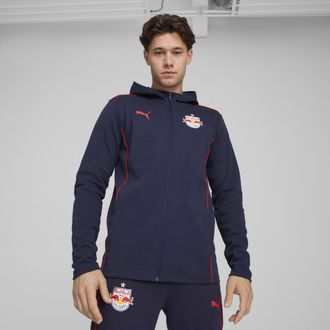 Puma Giacca con cappuccio FC Rosso Bull Salzburg Casuals da uomo, Abbigliamento, Blu, S