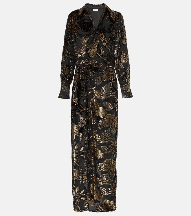 Marzia lam&eacute; velvet wrap dress