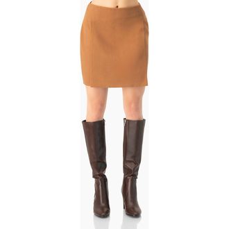 Ivonne Short Straight Skirt with Back Zipper in Brown at Nordstrom, Size 10