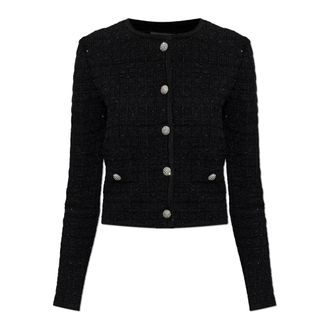 Alessandra Rich Cardigans, female, Black, Size: 2XS Sequin Knit Cardigan