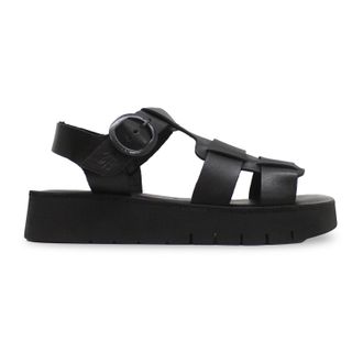 FLY London SUDY246FLY Bridle Leather Womens Slingbacks Sandals - Black - Size:UK 6