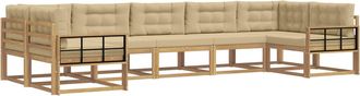 vidaXL Conjunto De Sof&aacute;s De Exterior 7 Uds. Y Beige Vidaxl