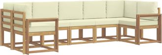 vidaXL Conjunto De Sof&aacute;s De Exterior 7 Uds. Blanco Y Crema Vidaxl