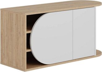 Dmora Scarpiera Marathus, Mobile portascarpe, Armadio da ingresso multiuso, Mobiletto per calzature, 104x37 h50 cm, Quercia e Bianco - Dmora