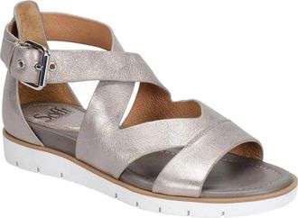 S&ouml;fft Womens Sofft Mirabelle Strappy Sandals Silver Leather Buckle Strap ZOGG2617