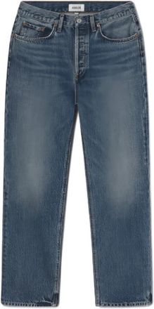 A Gold E Lana High-Rise Straight Jeans - Dames - Regular Fit Jeans - Blauw - W27 - Katoen - Jeans