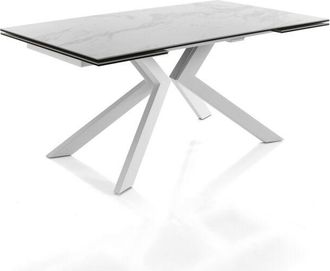 Oresteluchetta Oresteluchetta - Mesa Extensible De Cer&aacute;mica De M&aacute;rmol Blanco Cm. Al.76xp.90xl.160/200/240
